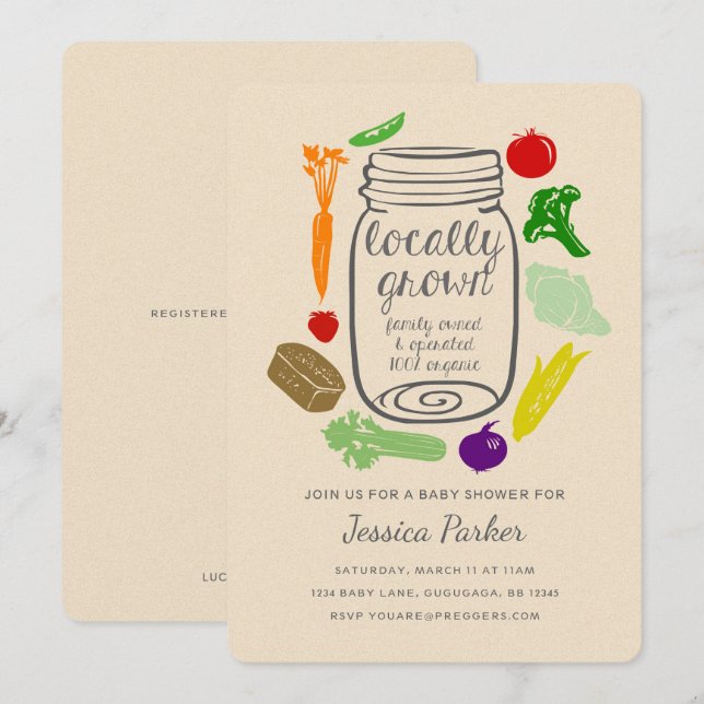 Jordbrukare Marknadsbabyskor Inbjudan (Fram/baksida)