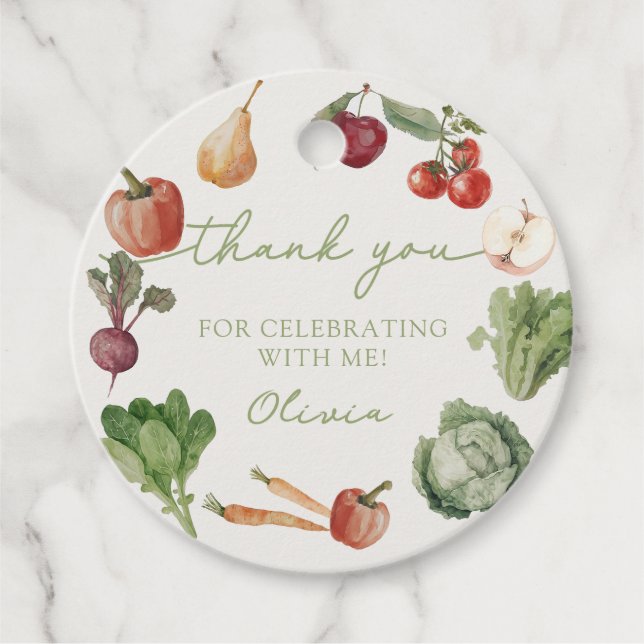 Jordbrukare marknadsför grönsaksdagsetiketter gåvor etiketter (Framsida)