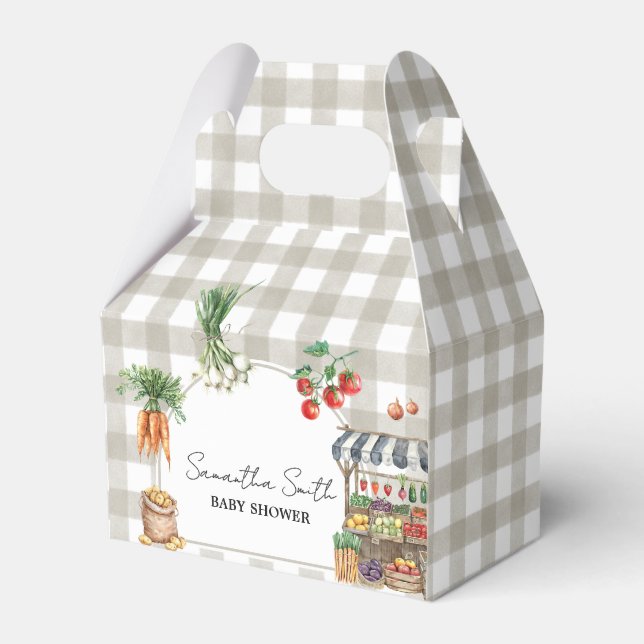 Jordbrukare marknadsför lokalt odlade babyskor presentaskar (Framsidan Sidan)