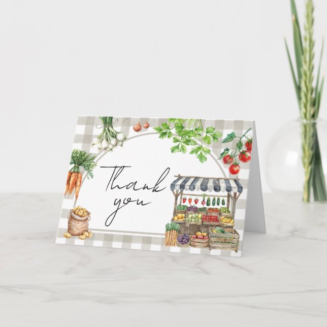 Jordbrukare marknadsför lokalt odlade babyskor tack kort (Framsida)