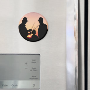 Jordbrukare och solnedgång magnet