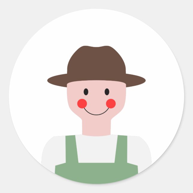 Jordbrukare Runt Klistermärke (Framsida)