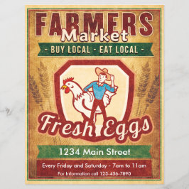 Jordbrukare saluför färska ägg reklamblad