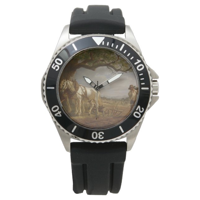 Jordbrukare som ligger i en Fält med hästar och bl Armbandsur (Framsida)