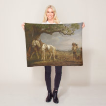 Jordbrukare som ligger i en Fält med hästar och bl