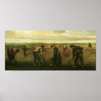 Jordbrukare som planterar potatis Van Gogh Fine Ar Poster