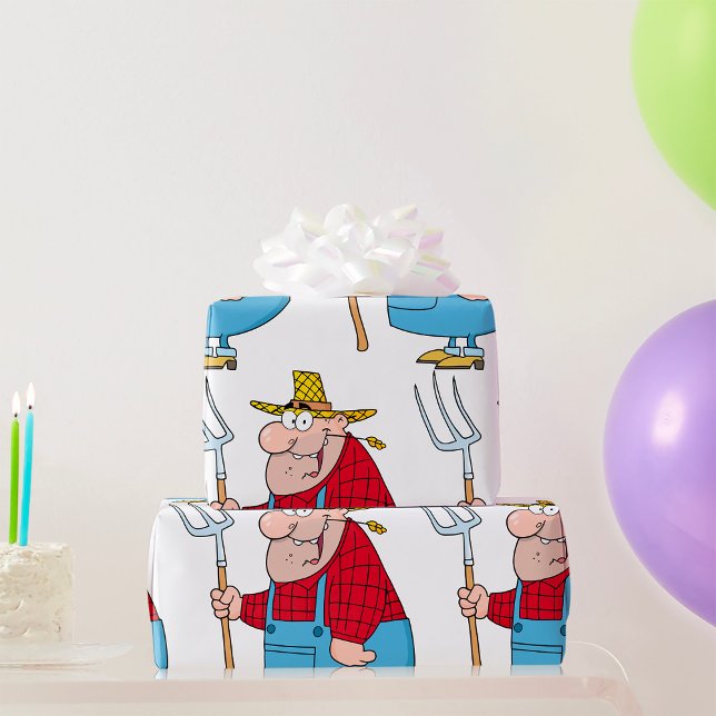 Jordbrukare som transporterar en gaffel presentpapper (Skapare uppladdad)