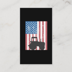 Jordbrukare Tractor American Flagga Patriotic Farm Visitkort