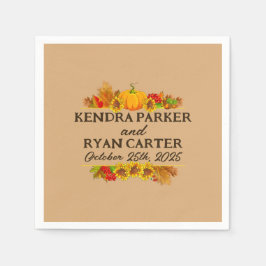 Jordbrukare vid höstskörden i Bröllop Cocktail Pappersservett