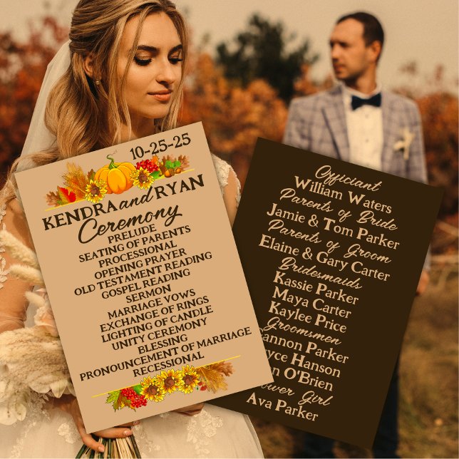 Jordbrukare vid höstskörden i Bröllop Program (Skapare uppladdad)