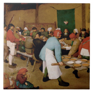 Jordbrukaren Bröllop av Pieter Bruegel den äldre Kakelplatta