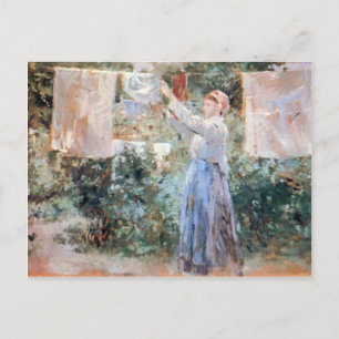 Jordbrukaren som hängde tvätt av Berthe Morisot Vykort