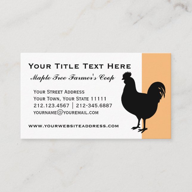 Jordbrukarens Backyard Chicken Classic Land Visitkort (Framsida)
