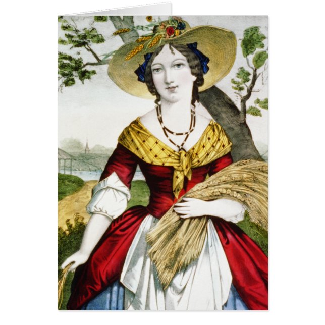 Jordbrukarens dotter - Vintage Fine Art Hälsningskort (Framsidan)