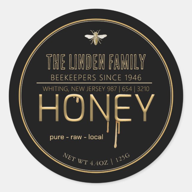 Jordbrukarens etikett för honungsdrivmedel på mark (Framsida)