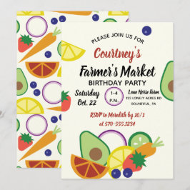 Jordbrukarens Födelsedagsfest för frukt och grönsa Inbjudningar