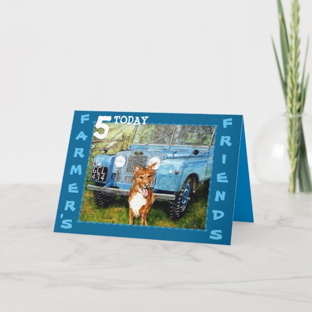 Jordbrukarens födelsedagskort - vänner kort (Framsida)