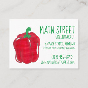 Jordbrukarens marknad Greenmarket Red Bell Pepper Visitkort