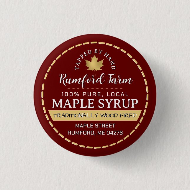 Jordbrukarens marknadsfrämjande maple Syrup Guld L Knapp (Framsida)