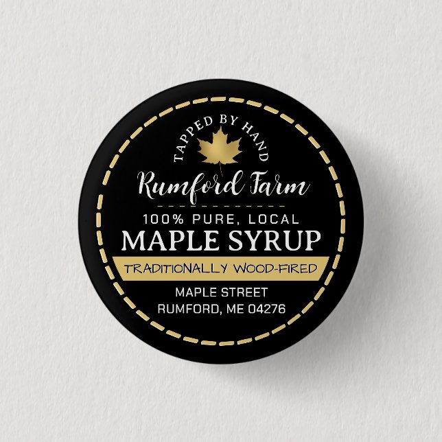 Jordbrukarens marknadsfrämjande maple Syrup Guld L Knapp (Framsida)