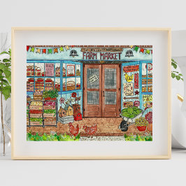 Jordbrukarens Poster av vattenfärgen Land Store