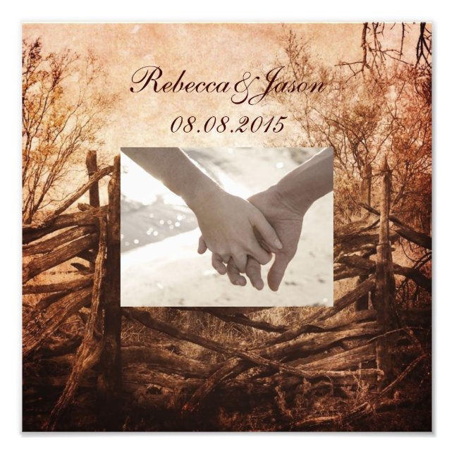 Jordbruket bröllop vid westerna land fototryck (Framsidan)