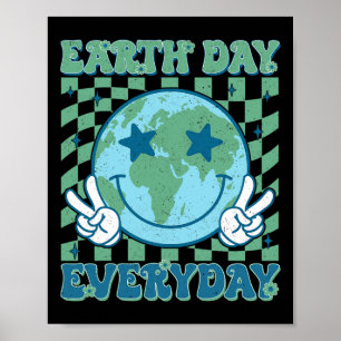 Jordbruksdagen i lycklig 2025: Retro Groovy Earth Poster