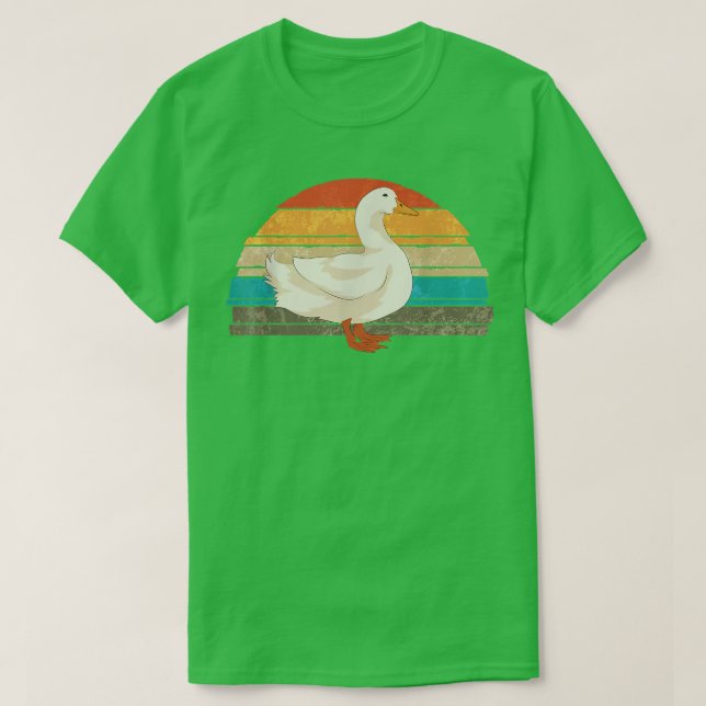 Jordbruksdjur Anka Älskare Bird Farmer Retro Anka T Shirt (Design framsida)