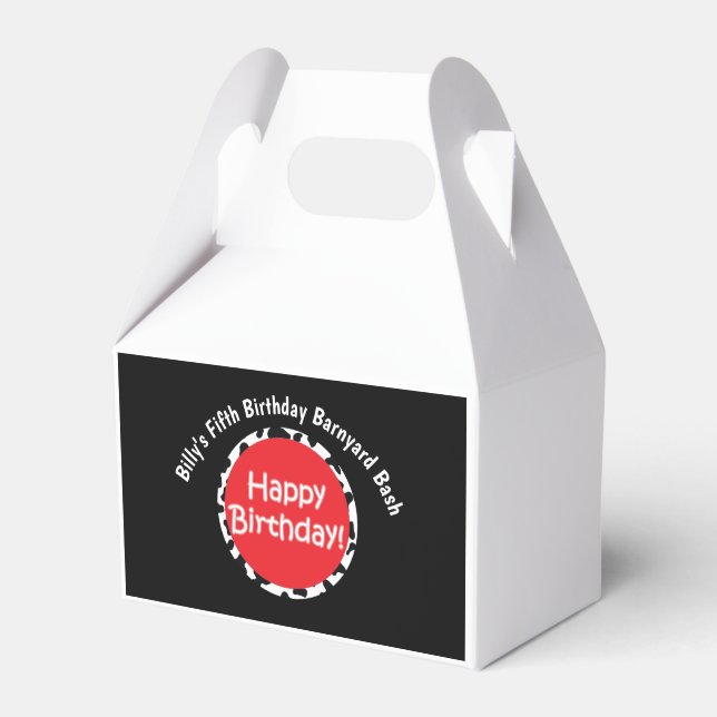 Jordbruksdjur - Barnyard Birthday Decor Favor Box Presentaskar (Framsidan Sidan)