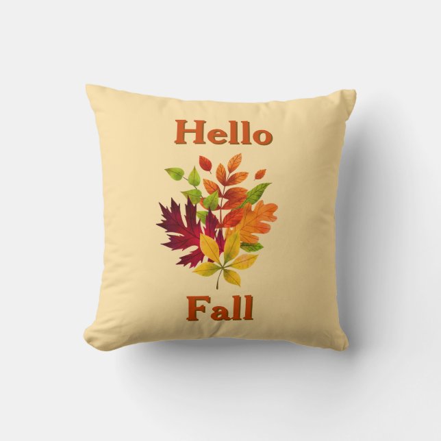 Jordbruksfärgen Höst löv - höstdekorfärg Kudde (Framsida)