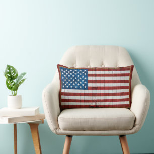 Jordbruksföretag Amerikanska Flagga Barn Mural Lumbarkudde