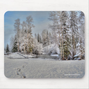Jordbruksgrödor i Winter Snö Musmatta