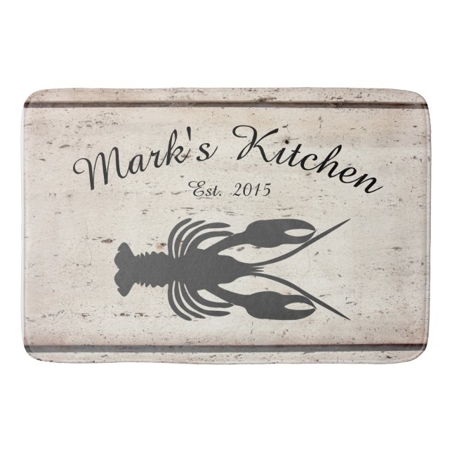 Jordbrukshus Cajun Kräftor Monogram Köksbete Badrumsmatta (Framsidan)