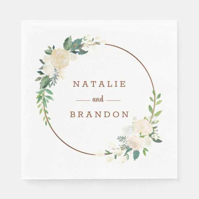 Jordbrukshus, färsk, monogrammiddag i Rustic Land Pappersservett (Framsidan)