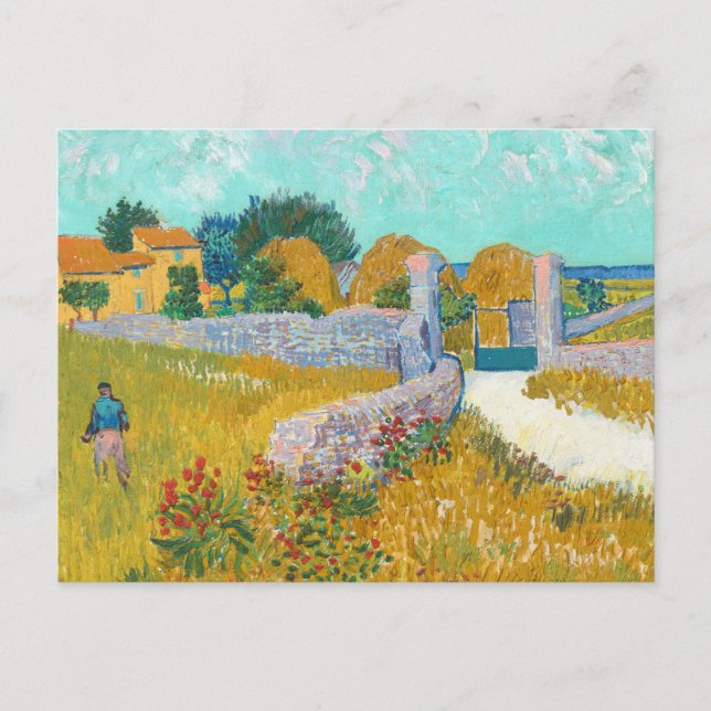 Jordbrukshus i Provence av van Gogh: Vykort (Framsida)