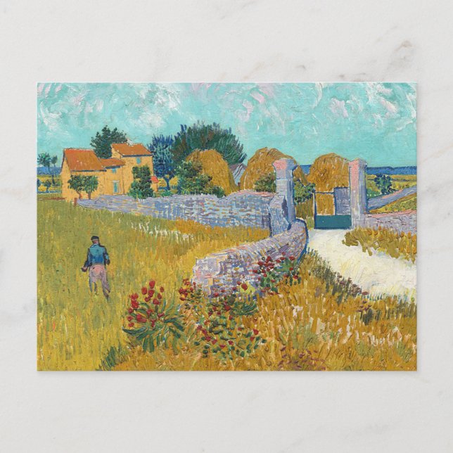 Jordbrukshus i Provence av Vincent Van Gogh Postca Vykort (Framsida)