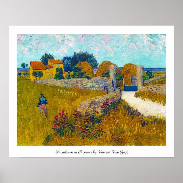 Jordbrukshus i Provence av Vincent Van Gogh Poster (Framsidan)