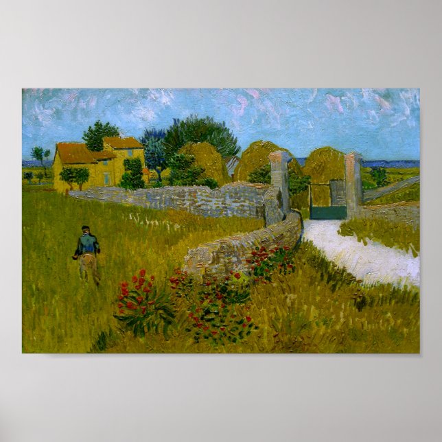 Jordbrukshus i Provence Van Gogh Fine Art Poster (Framsidan)