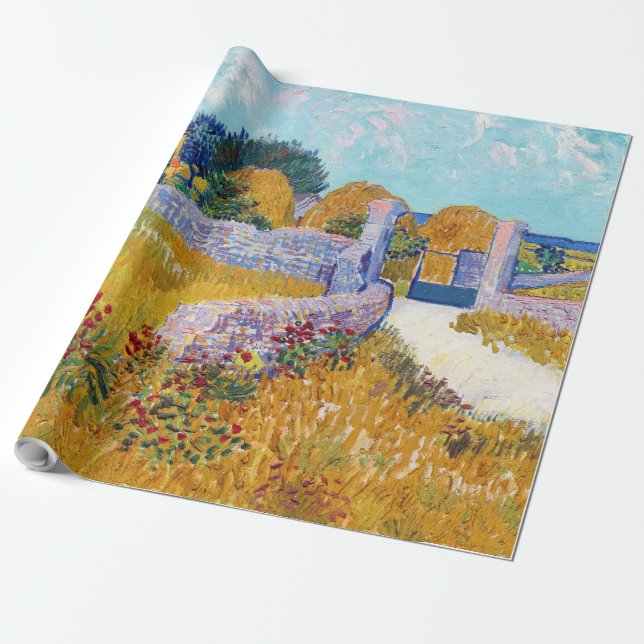Jordbrukshus i Provence, Van Gogh Presentpapper (Utrullad)