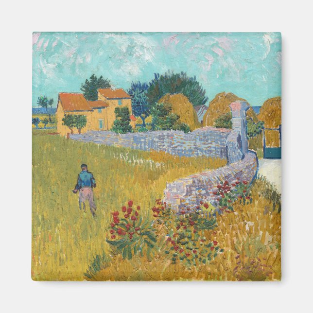Jordbrukshus i Provence | Vincent Van Gogh Magnet (Framsidan)