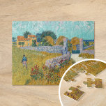Jordbrukshus i Provence | Vincent Van Gogh Pussel<br><div class="desc">Farmhouse i Provence (1888) av den nederländske postimponerande konstnären Vincent Van Gogh. Originalteckningen är en olja på kanvaslandskapets målning i vibrerande gyllene  och akvablåa skuggor.

Använda verktygen för att lägga till anpassningsbar eller anpassa bilden.</div>