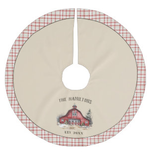 Jordbrukshus Land Jul Anpassningsbar Julgransmatta Borstad Polyester