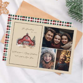 Jordbrukshus Land, jul tre foto Julkort