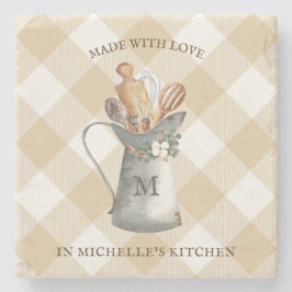 Jordbrukshus Monogram Namn Stenunderlägg