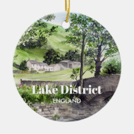 Jordbrukshus nära Thirlmere, Sjö District, England Julgransprydnad Keramik