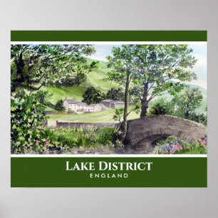 Jordbrukshus nära Thirlmere Sjö District England Poster