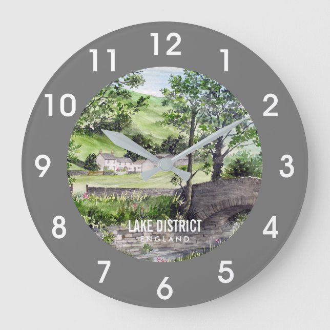 Jordbrukshus nära Thirlmere, Sjö District, England Stor Klocka (Framsida)