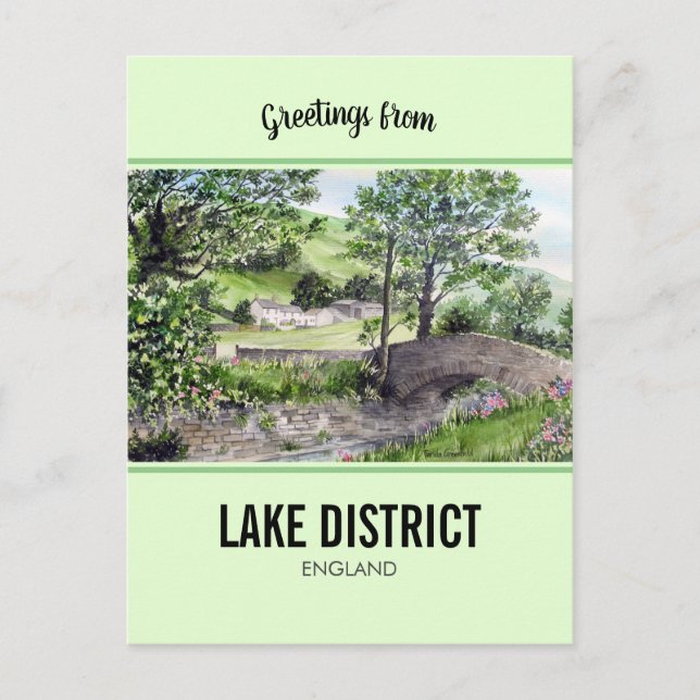 Jordbrukshus nära Thirlmere, Sjö District, England Vykort (Framsida)