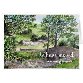 Jordbrukshus nära tretton nya hem vi har Flyttat Hälsningskort