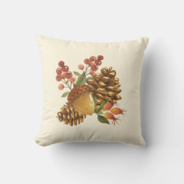Jordbrukshus Pinecones och Acorn - Rustic Autumn Kudde